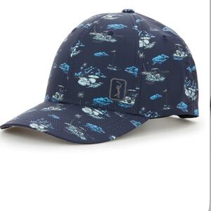 PGA Tour O/S Hat Men's Conversational FAdjustable Cap Peacoat navy golf cart NWT